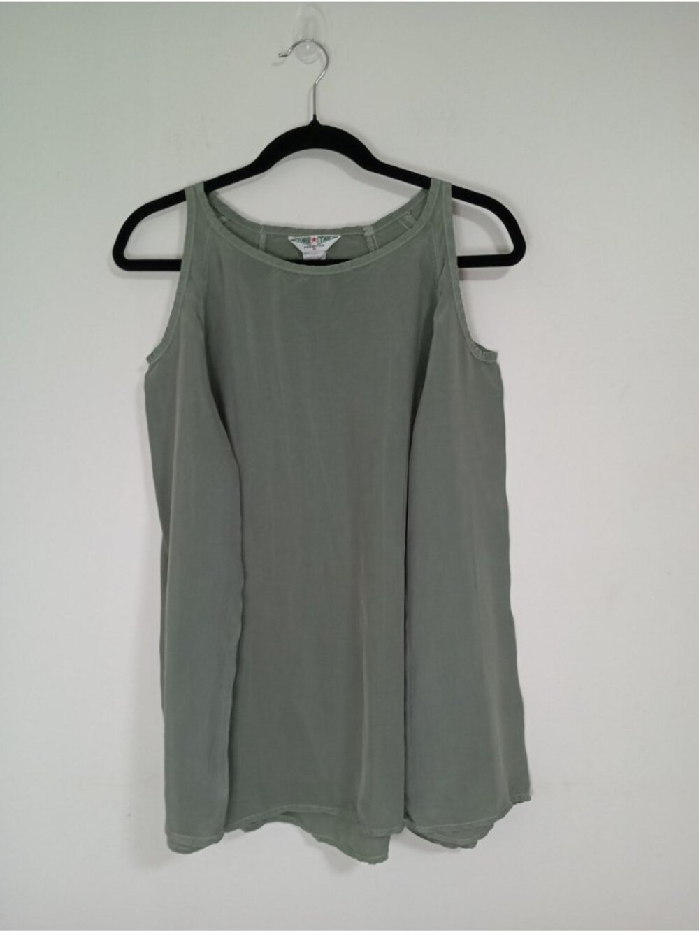 Hard Tail Forever Sage Green Cold Shoulder Tunic Top With Bell Sleeves - Size S